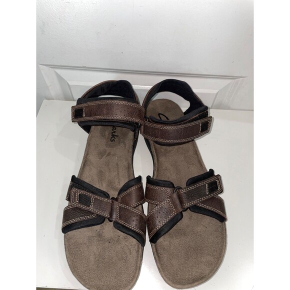 Clarks Men's Keating Sandals size 14 NWT Brown Genuine Leather - Picture 7 of 10